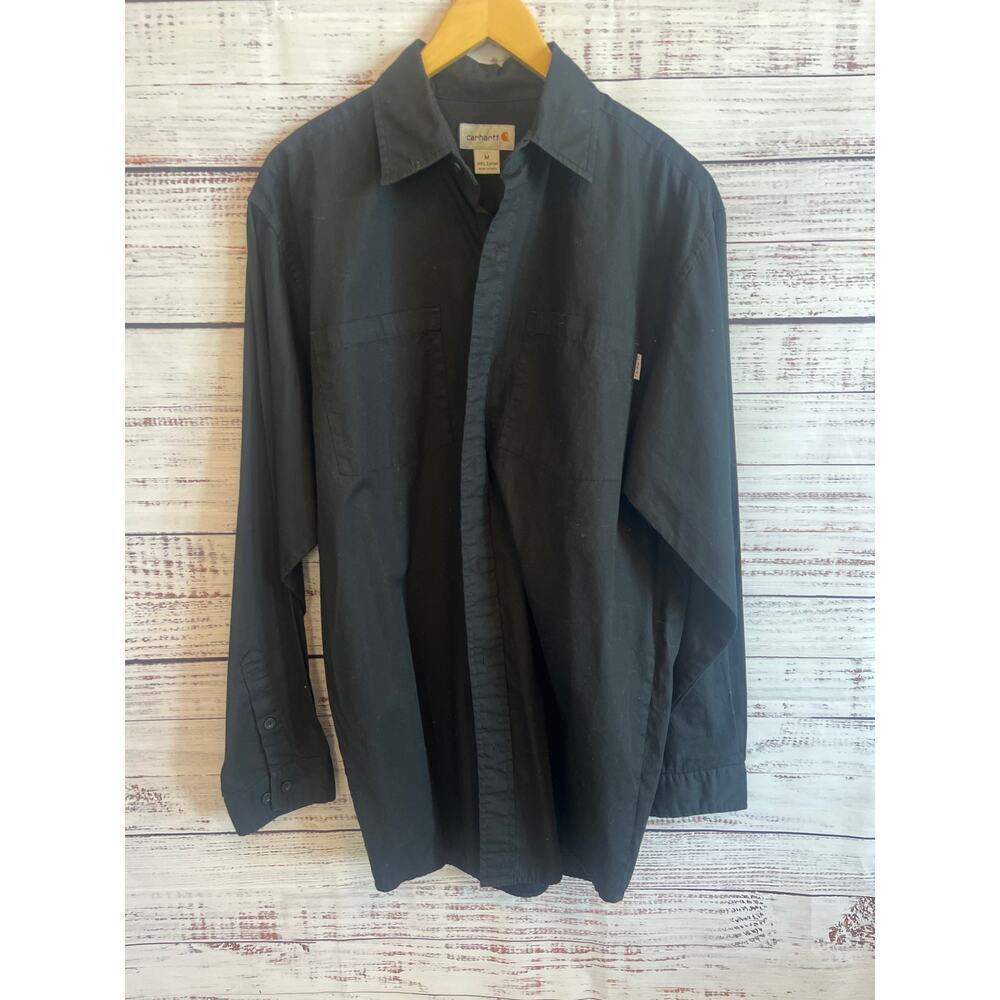 Carhartt Lightweight Long Sleeve Work Shirt Black Size Medium